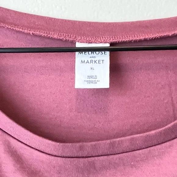 Melrose and Market Long Sleeve Side Ruched Dress, Burgundy Rose, Size XL - Picture 4 of 5